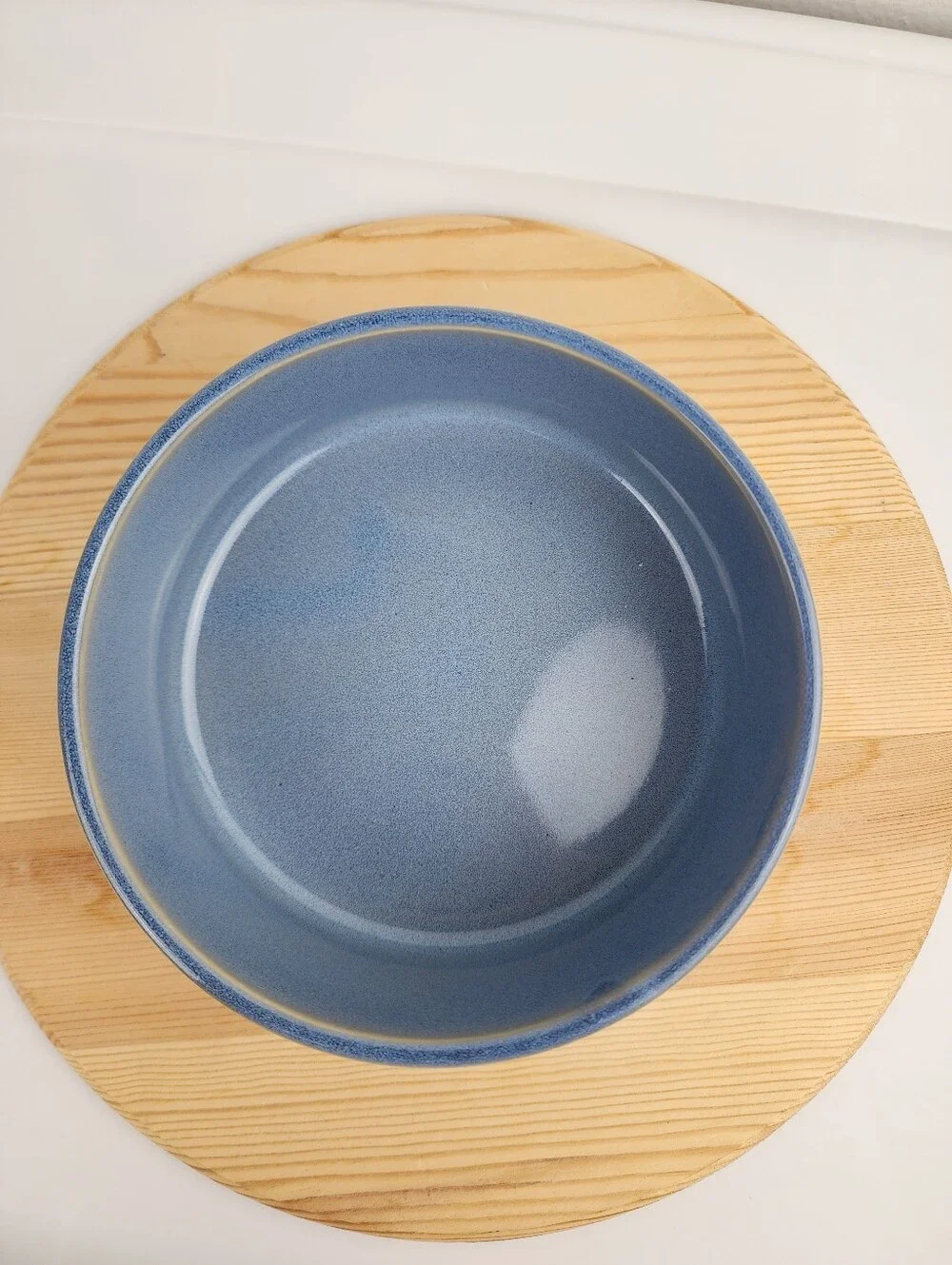 Wilfred & Lily Blue Ceramic Dog Food Bowl with 'Food' Embossed Script